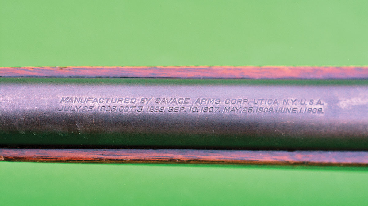 The Savage Model 1899 boasted of many patents and was manufactured in Utica, New York.
